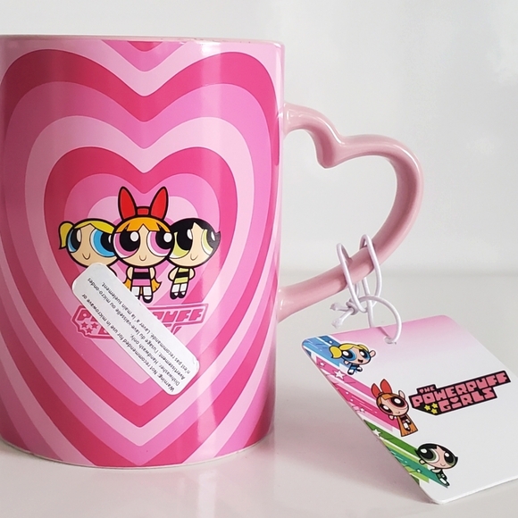 Powerpuff Girls Heart Mug Cartoon Pink Coffee Mug Cup Jumbo NWT - Picture 4 of 13